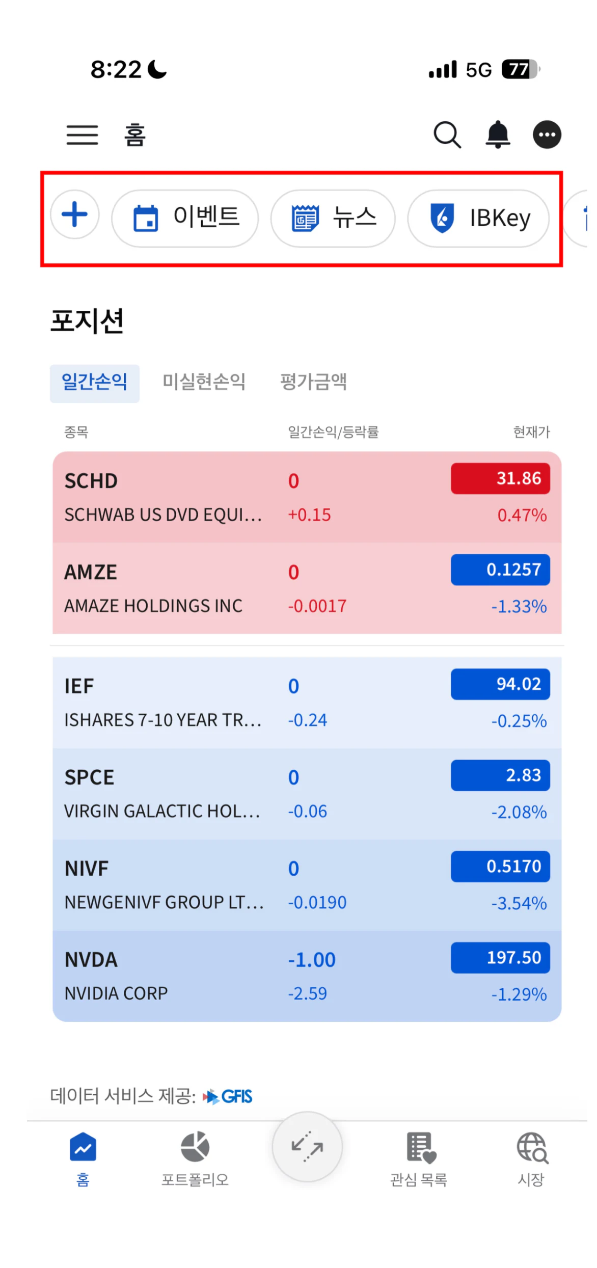 2. 홈 화면 1