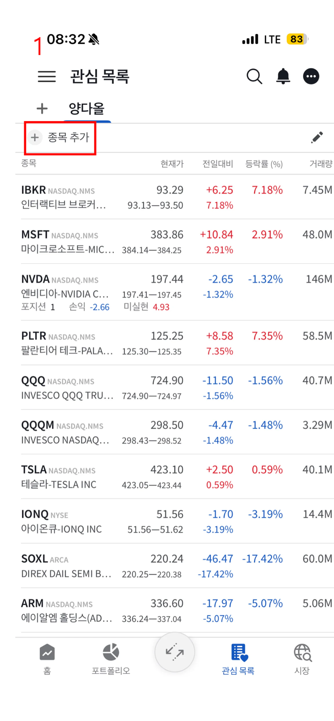 7. 관심 목록 화면 2